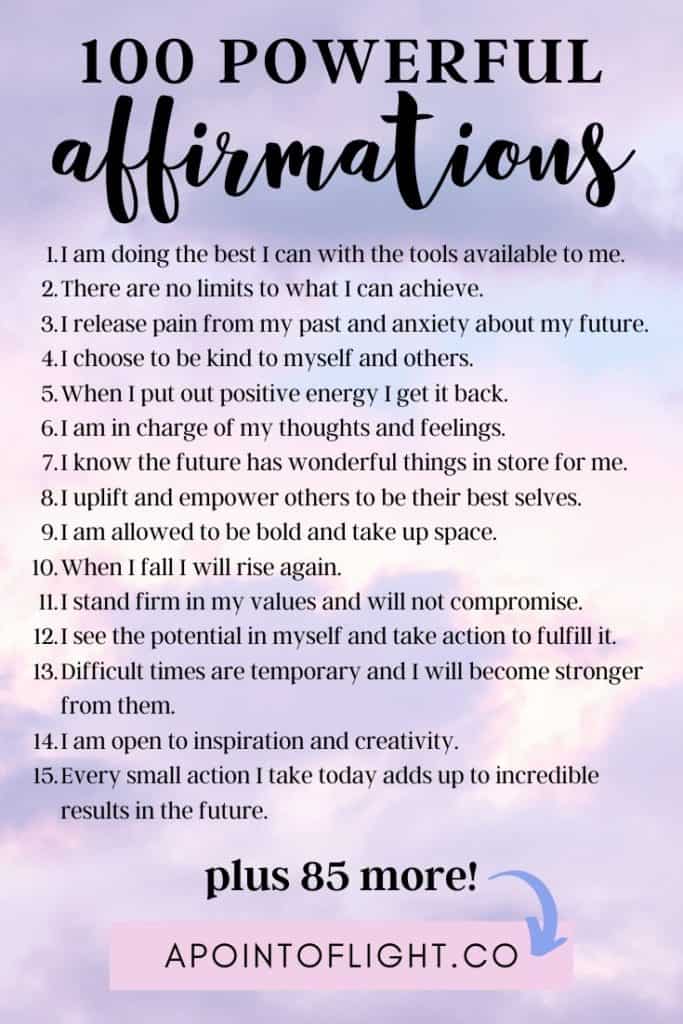 100 Powerful Affirmations for Women to Live By A Point of Light