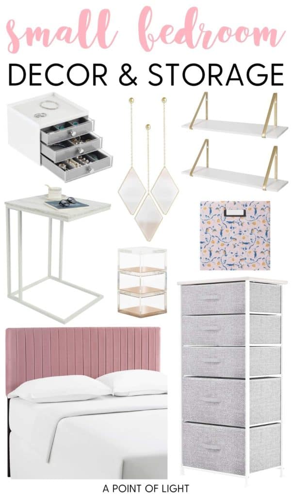 small bedroom decor and storage