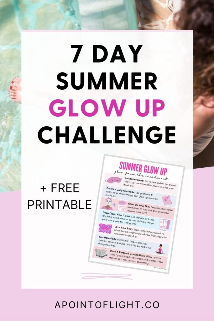 summer glow up challenge free printable
