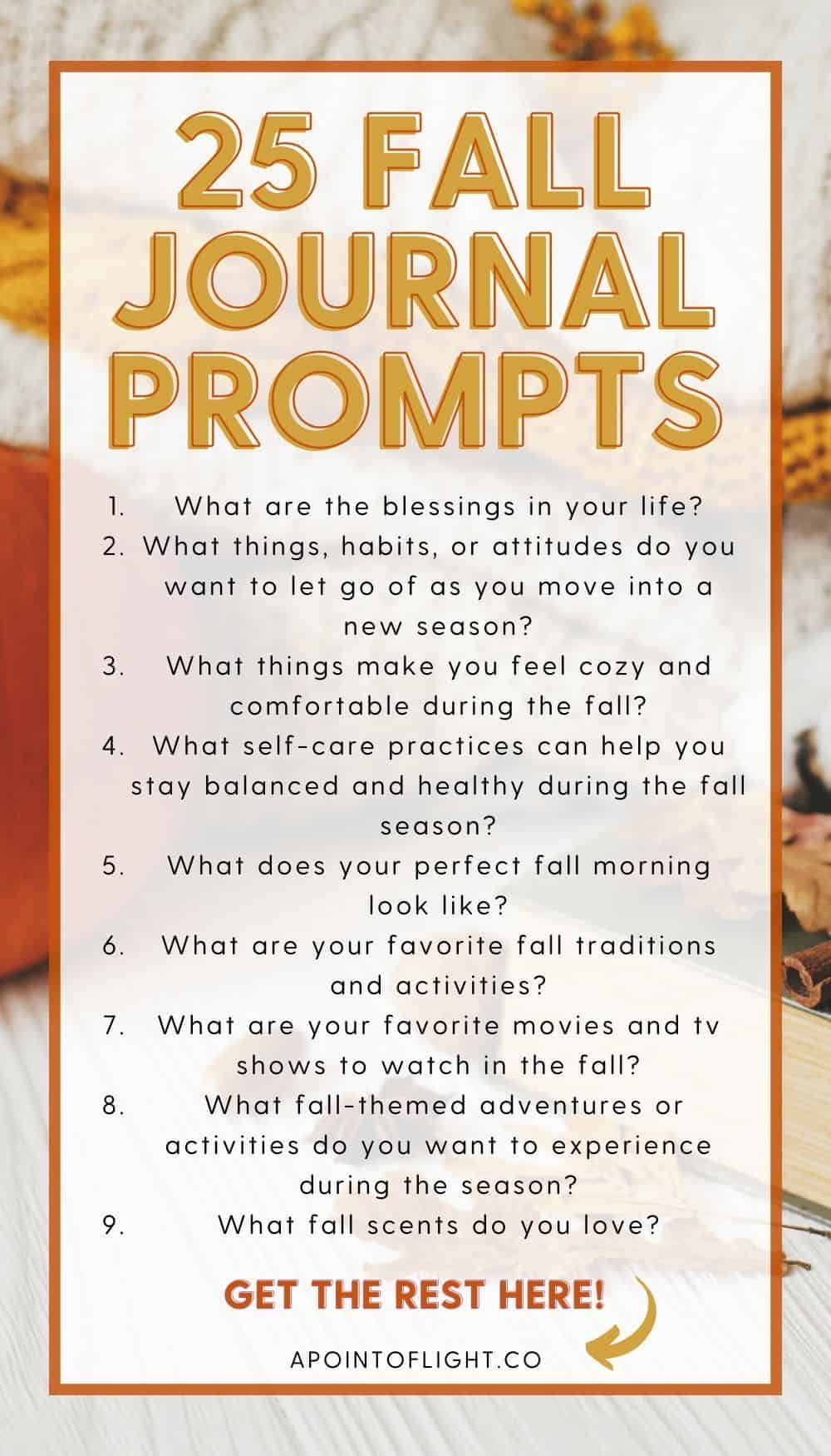 25 fall journal prompts