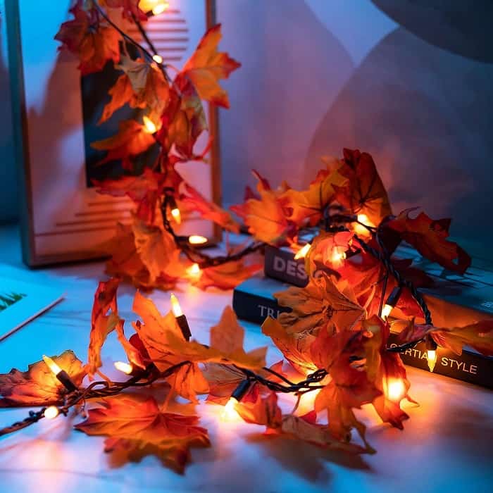 maple leaf string lights